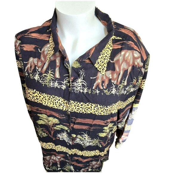 Vintage Safari Animal Print Button-Up Shirt Size 32 Maggie Barnes JJ4071 - Picture 2 of 8